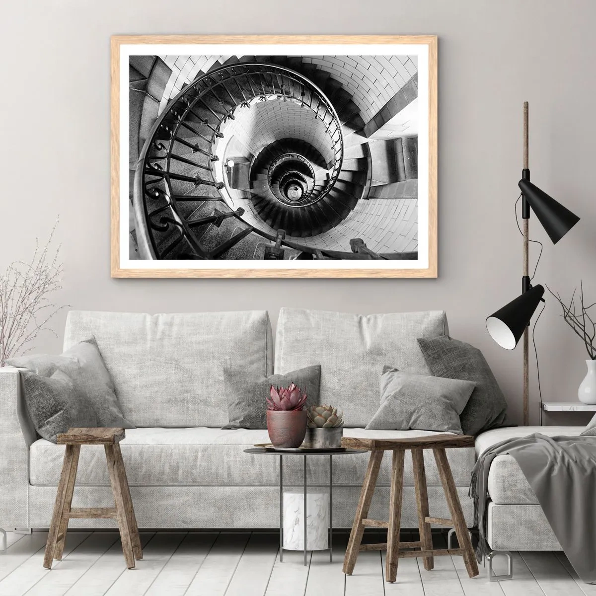Plakat w ramie jasny dąb - Wyżej i wyżej - 100x70 cm