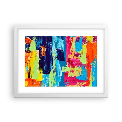 Plakat w białej ramie - Życie jest piękne! - 40x30 cm