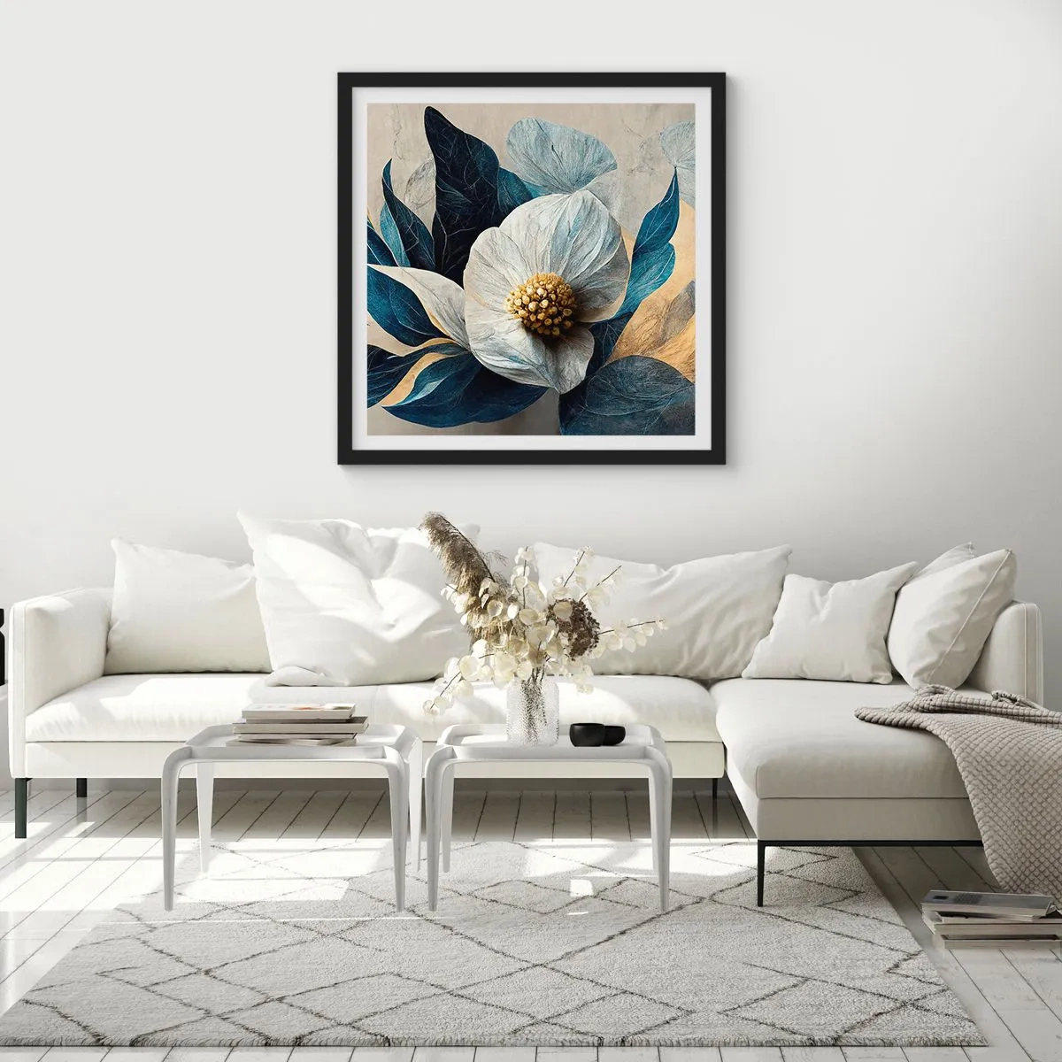 Plakat w czarnej ramie - Ma złote serce - 60x60 cm