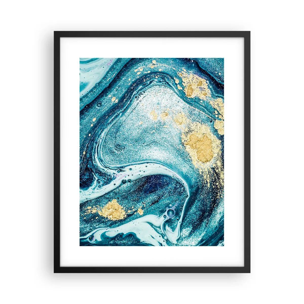 Plakat w czarnej ramie - Błekitny wir - 40x50 cm