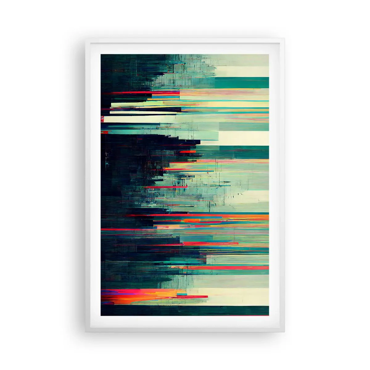 Plakat w białej ramie - Futurystyczne miasto - 61x91 cm