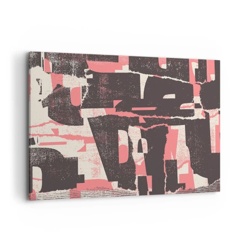Obraz na płótnie - Abstrakcyjna kompozycja w odcieniach różu i brązu - 120x80cm - Cały ten zgiełk - Nowoczesna dekoracja ścienna do salonu, kuchni i sypialni ARTTOR