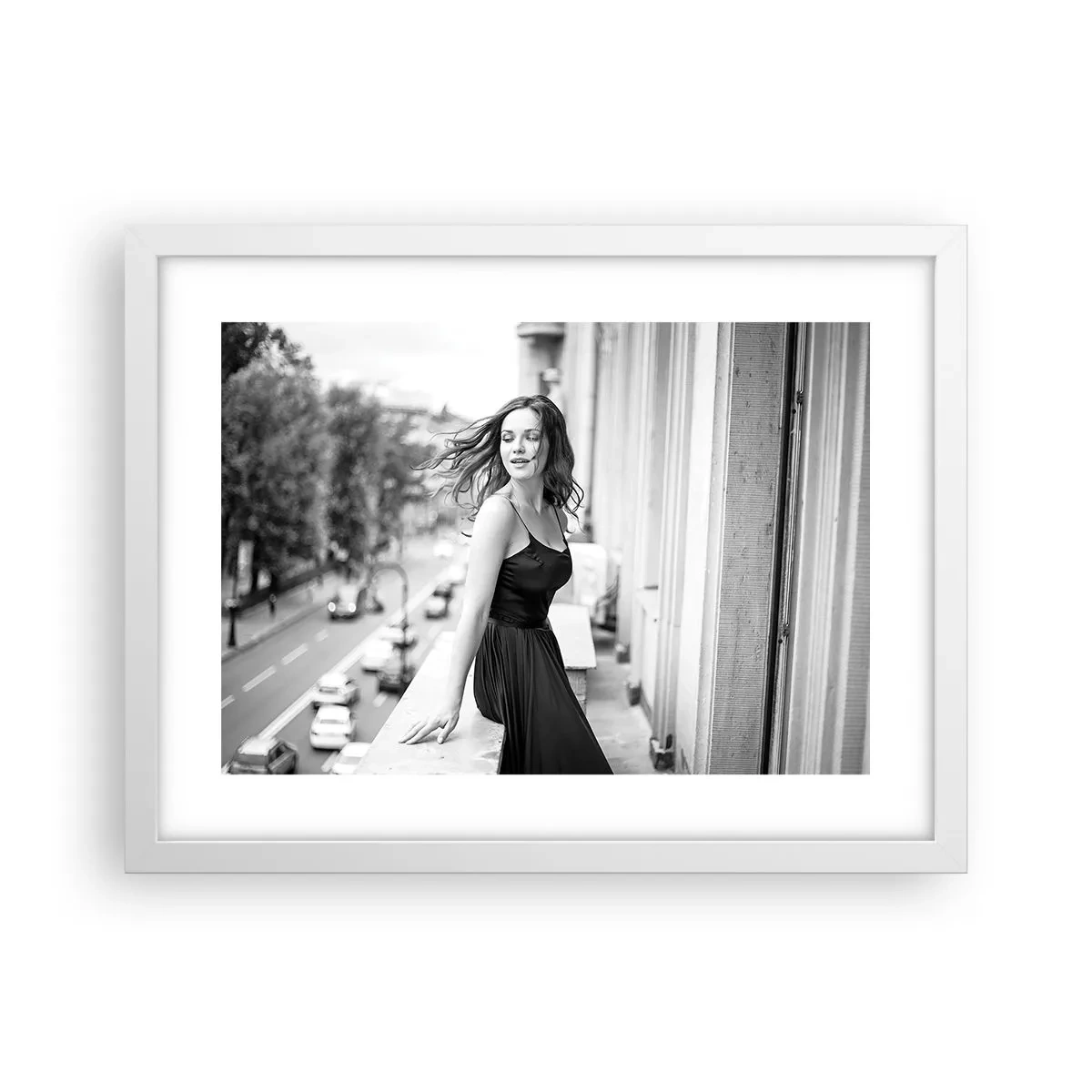 Plakat w białej ramie - Z pewnością paryżanka - 40x30 cm