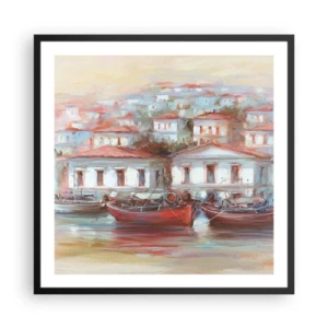Plakat w czarnej ramie - Szczęśliwe miasteczko - 60x60 cm