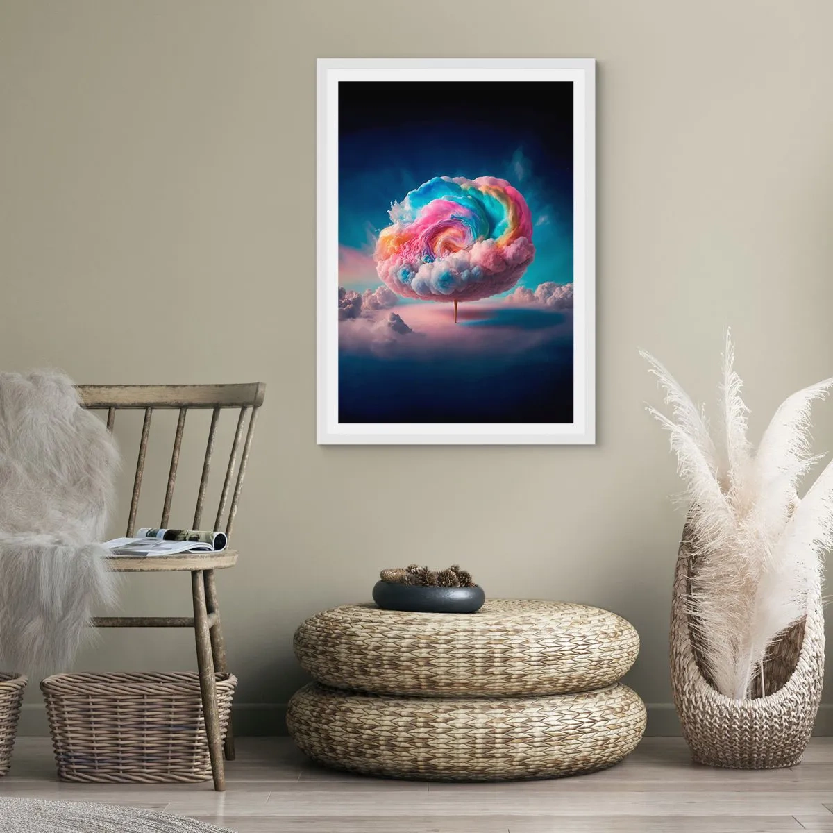 Plakat w białej ramie - Sen o wesołym miasteczku - 70x100 cm
