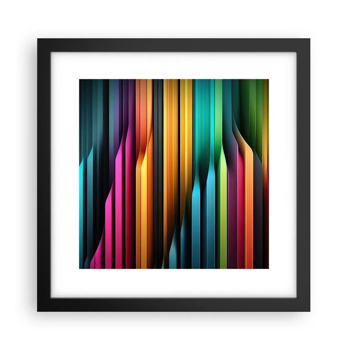 Plakat w czarnej ramie - Świetlne organy - 30x30 cm