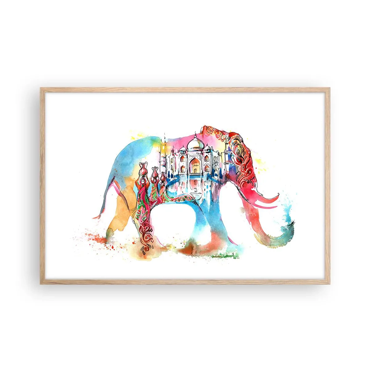Plakat w ramie jasny dąb - Indie - aura miłości - 91x61 cm