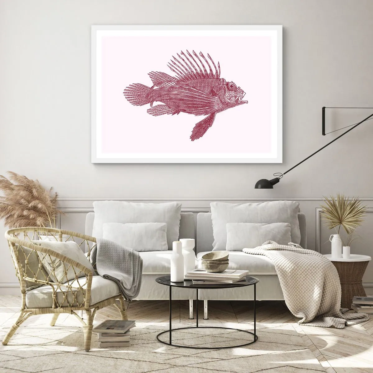 Plakat w białej ramie - Mieszkanka egzotycznych wód - 91x61 cm