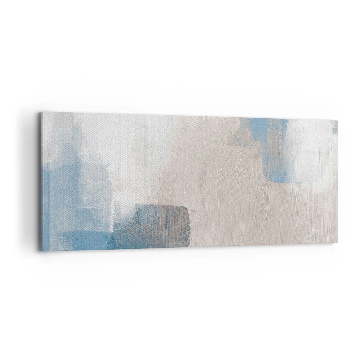Obraz na płótnie - Abstrakcja różowa za zasłoną błękitu - 100x40 cm