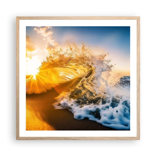 Plakat w ramie jasny dąb - Zabawa na piasku - 60x60 cm