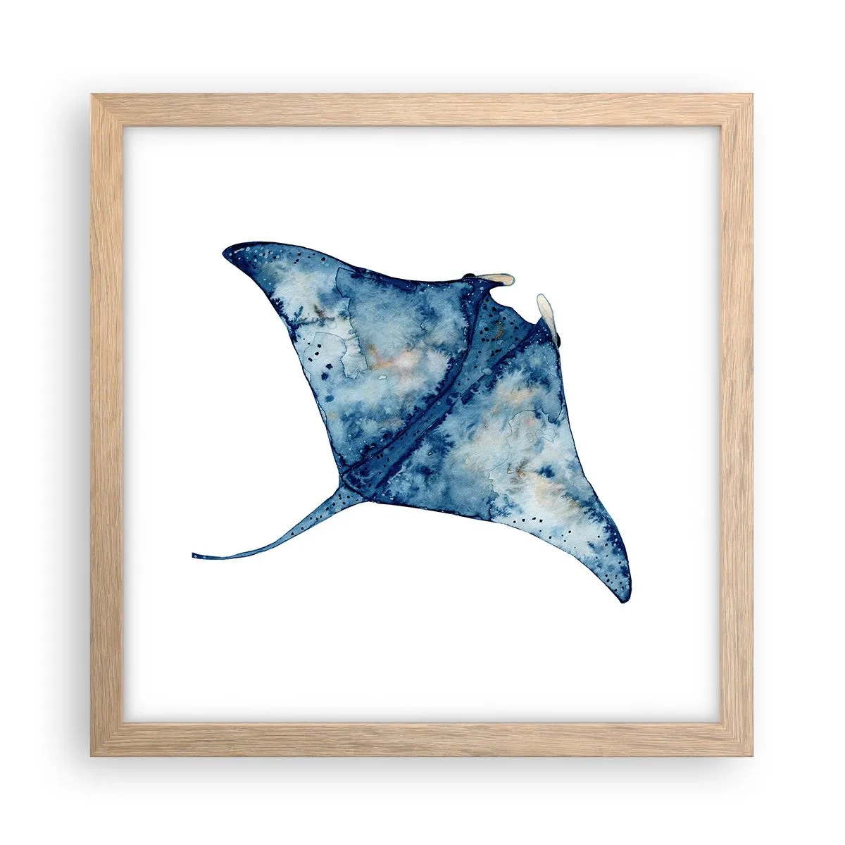 Plakat w ramie jasny dąb - Życie w błękicie - 30x30 cm