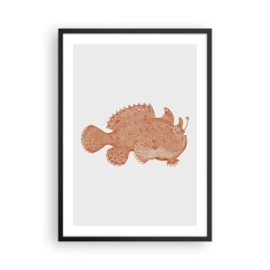 Plakat w czarnej ramie - Detaliczna ilustracja ryby głębinowej - 50x70cm - A jednak ryba - Nowoczesna dekoracja ścienna do salonu i sypialni ARTTOR