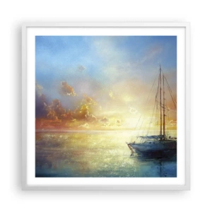 Plakat w białej ramie - W złotej zatoce - 60x60 cm
