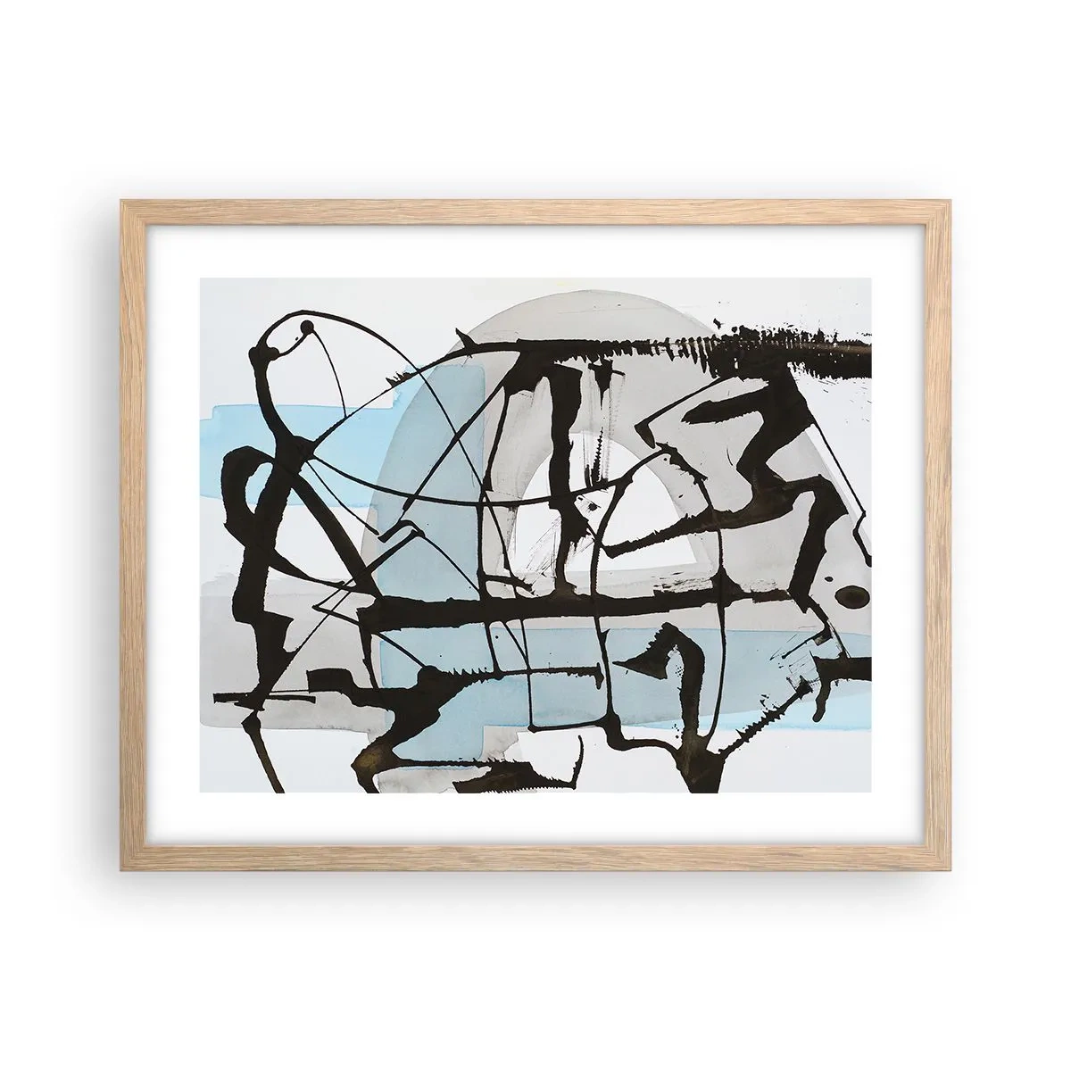 Plakat w ramie jasny dąb - Mimo wszystko błękitny - 50x40 cm