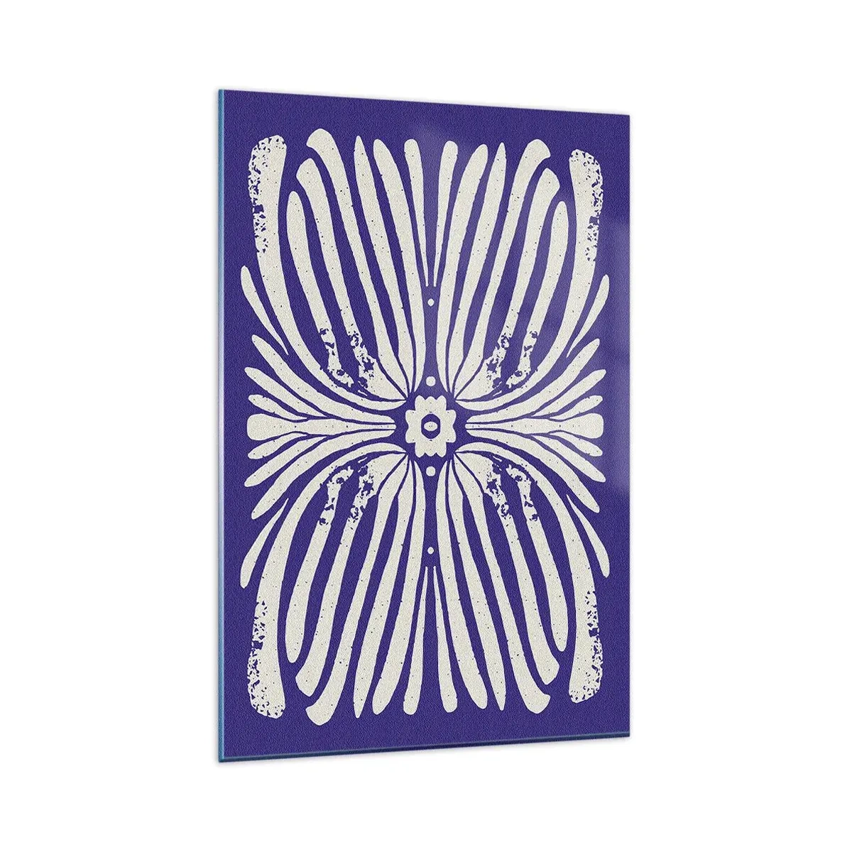 Obraz na szkle - Etniczny wzór w odcieniach fioletu i bieli - 80x120cm - Etniczne inspiracje - Nowoczesna dekoracja ścienna do salonu i sypialni ARTTOR