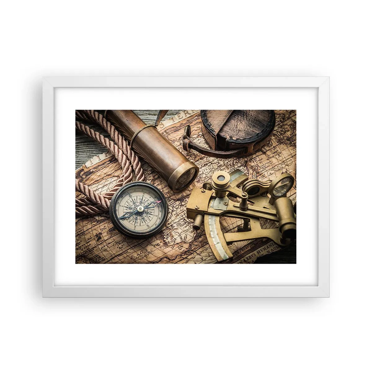 Plakat w białej ramie - Wyznacz kurs - 40x30 cm