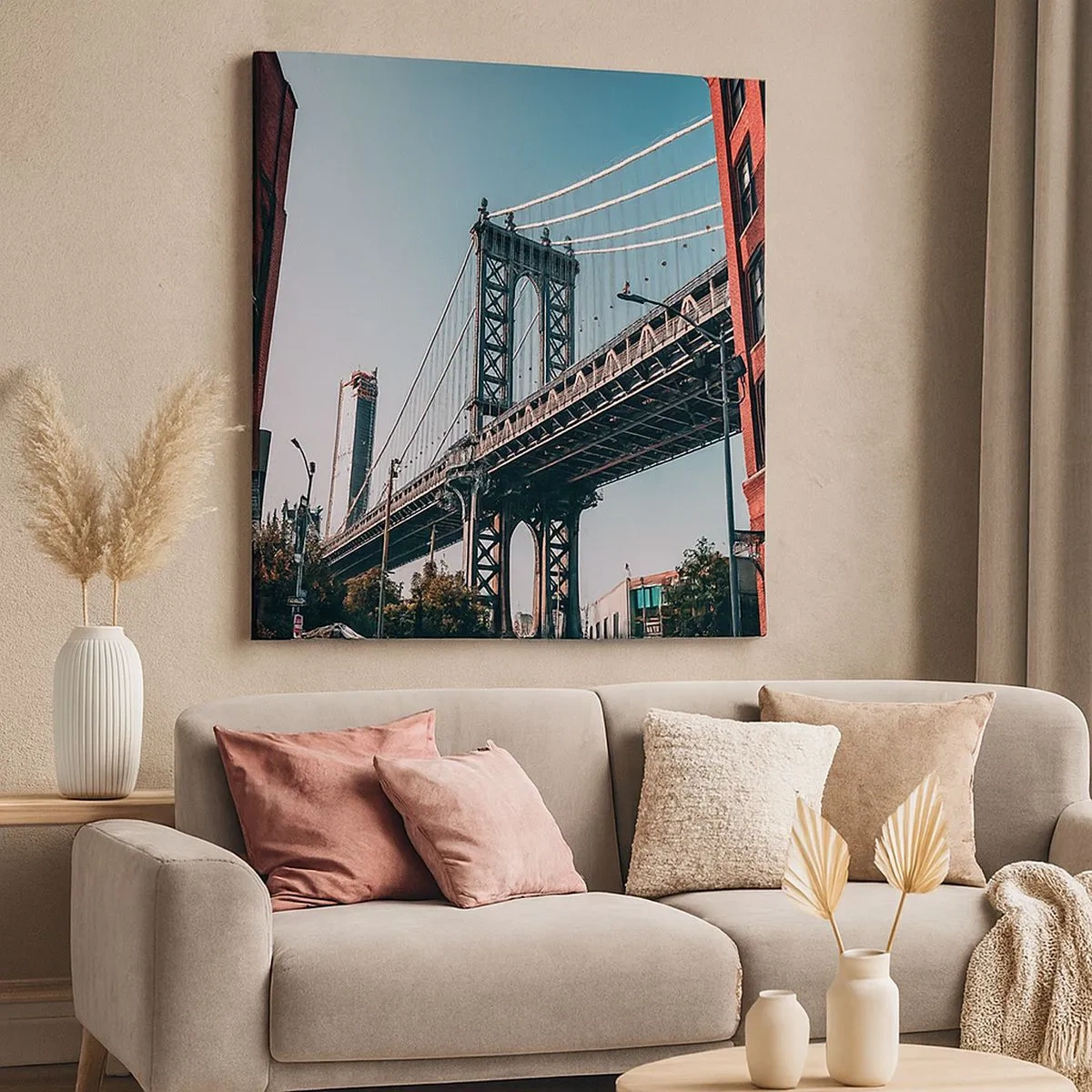 Obraz na płótnie - Nad falami miasta - 30x30 cm