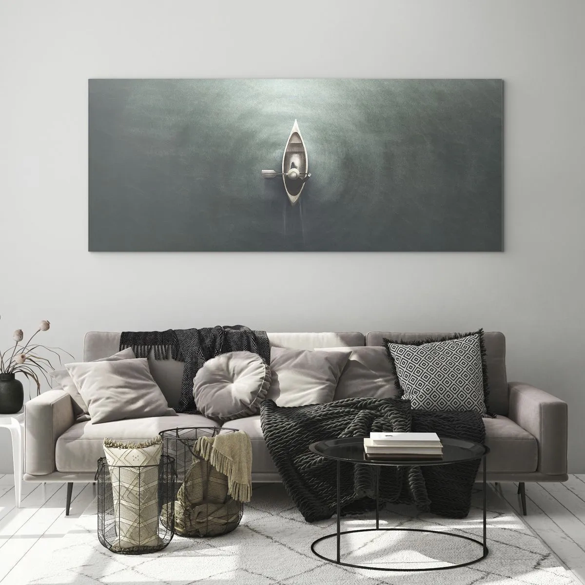 Obraz na szkle - Przez księżycowe jezioro - 100x40 cm
