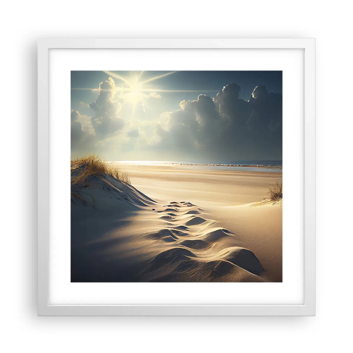 Plakat w białej ramie - Kojący pejzaż - 40x40 cm