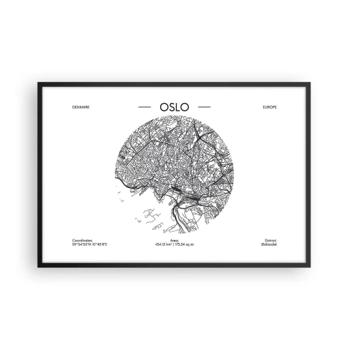 Plakat w czarnej ramie - Anatomia Oslo - 91x61 cm