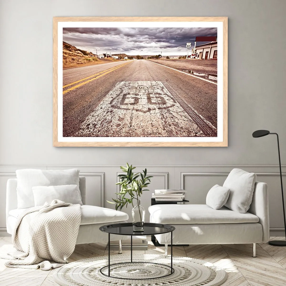 Plakat w ramie jasny dąb - Mother Road - amerykańska legenda - 100x70 cm