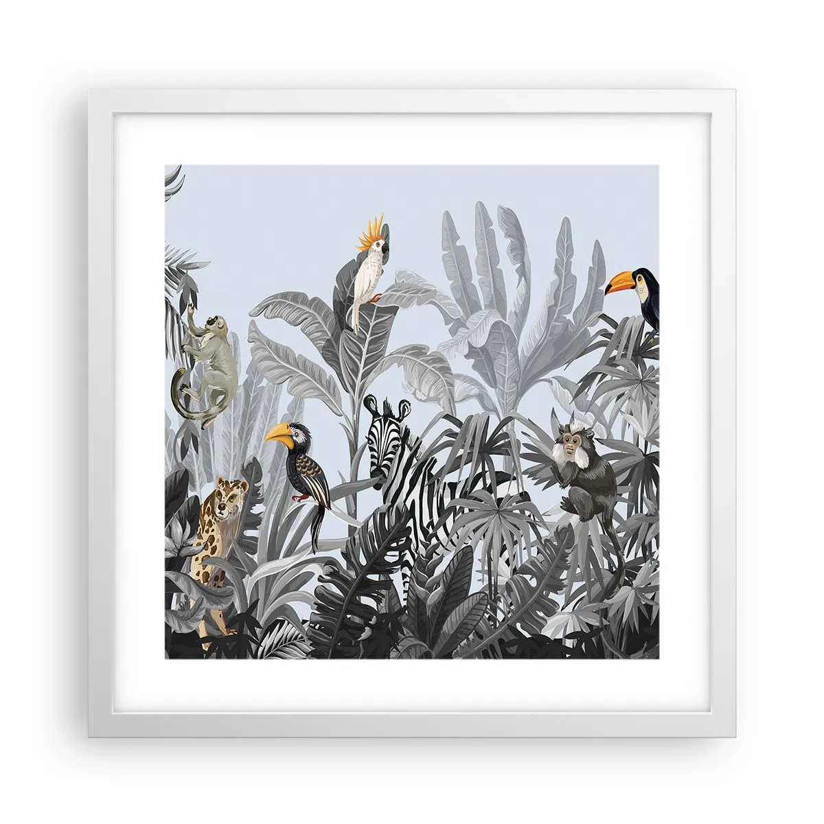 Plakat w białej ramie - Afrykańska bajka - 40x40 cm