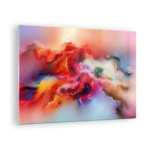 Obraz na szkle - Kolorowa abstrakcja przypominająca wirujące smugi dymu - 70x50cm - Jak pochwycić marzenia - dym - Nowoczesna dekoracja ścienna do salonu i sypialni ARTTOR
