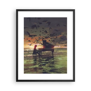 Plakat w czarnej ramie - Koncert na fortepian i fale - 40x50 cm