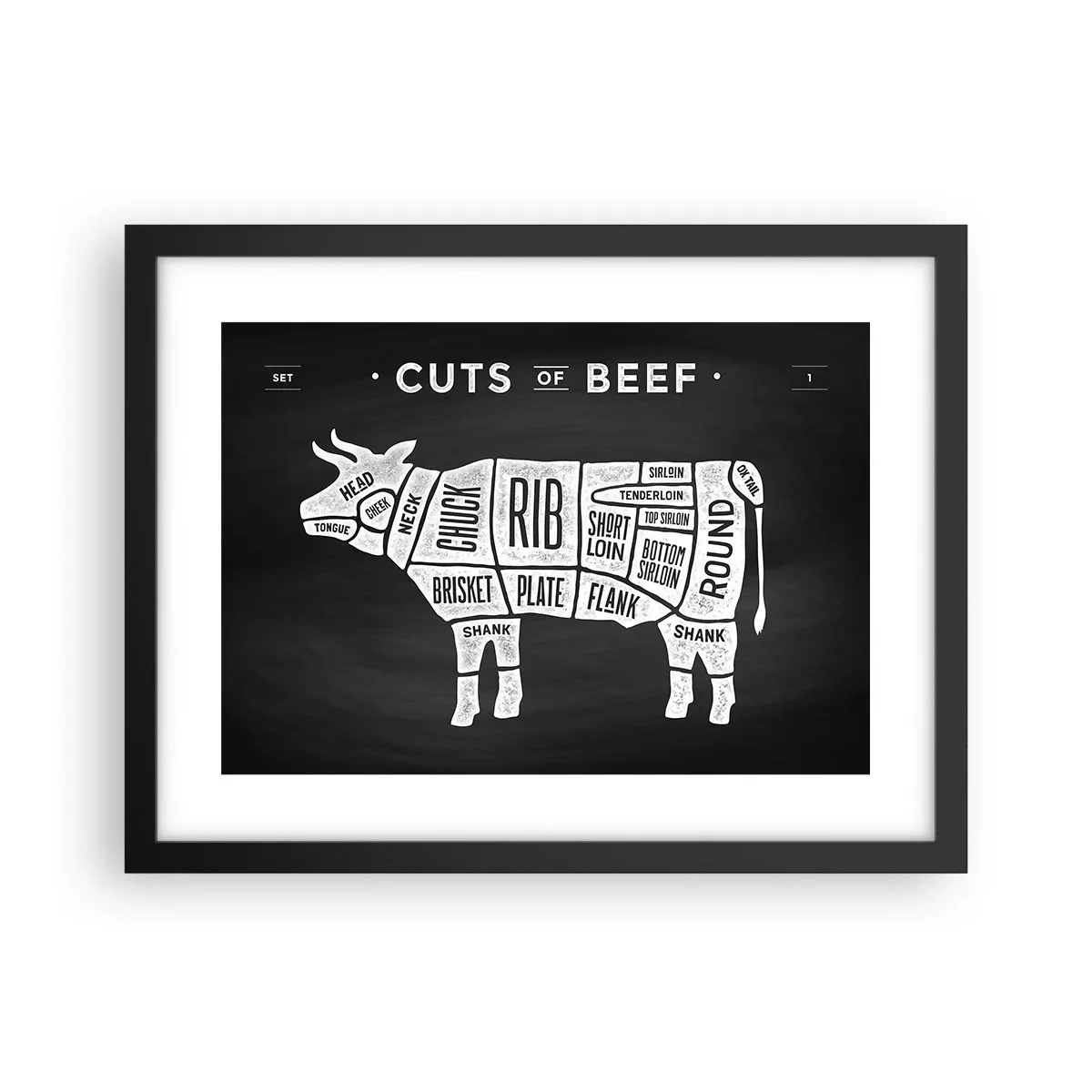 Plakat w czarnej ramie - Elementarz masarza - 40x30 cm