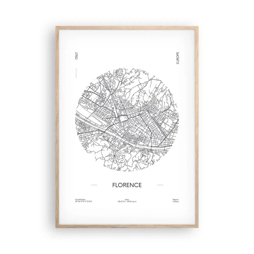 Plakat w ramie jasny dąb - Anatomia Florencji - 70x100 cm