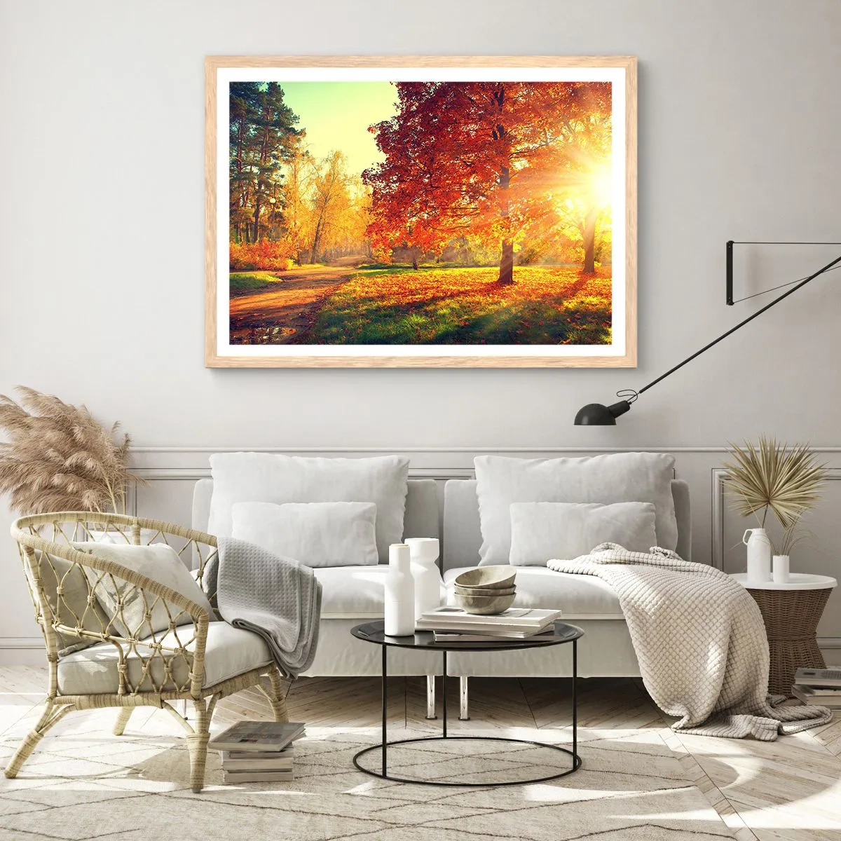 Plakat w ramie jasny dąb - Rude jest piękne - 100x70 cm