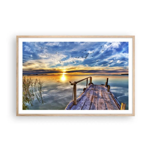 Plakat w ramie jasny dąb - Wiatr idzie na spoczynek - 91x61 cm