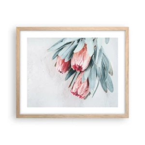 Plakat w ramie jasny dąb - Zawstydzone własną urodą - 50x40 cm