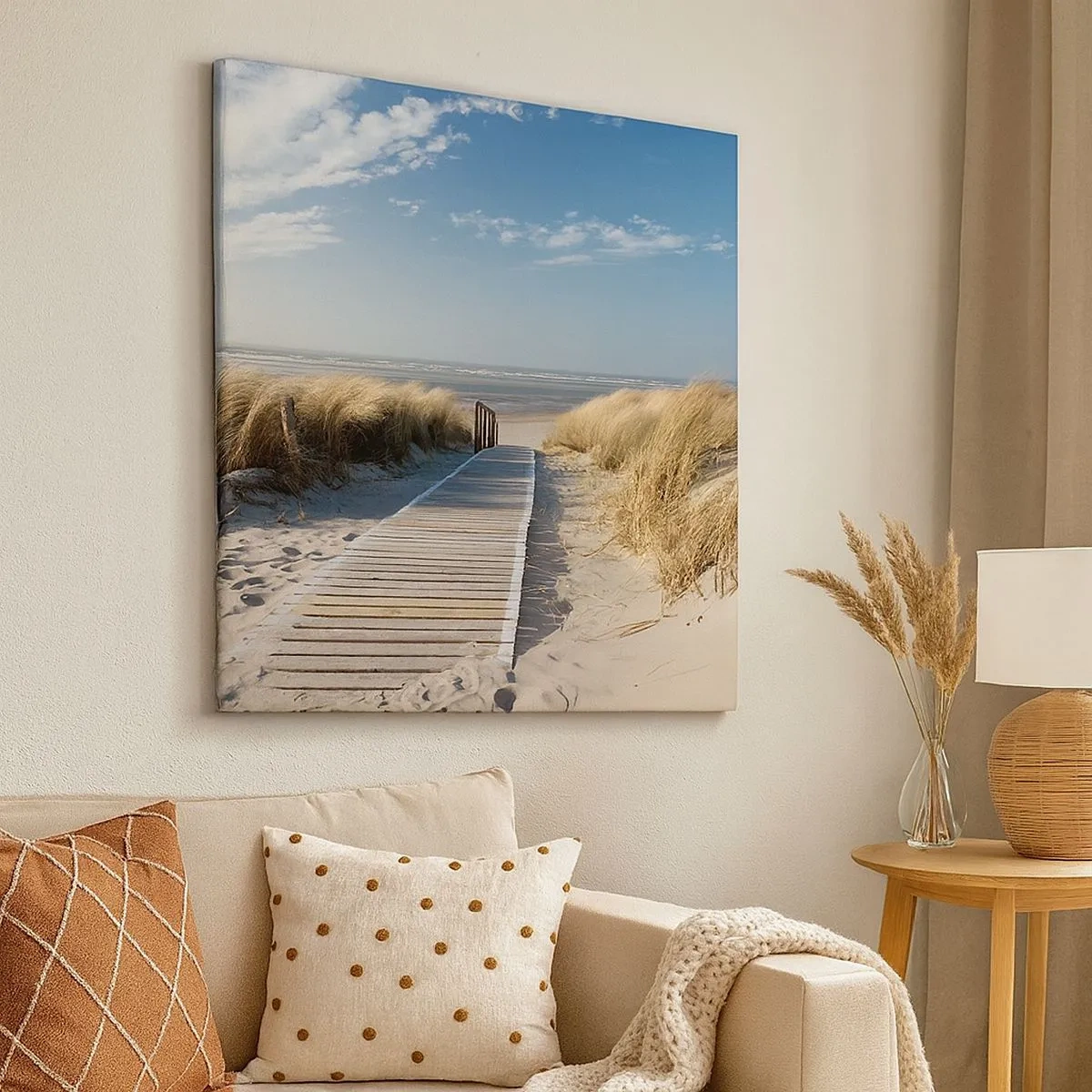 Obraz na płótnie - Za wydmą, w szumie traw - 30x30 cm