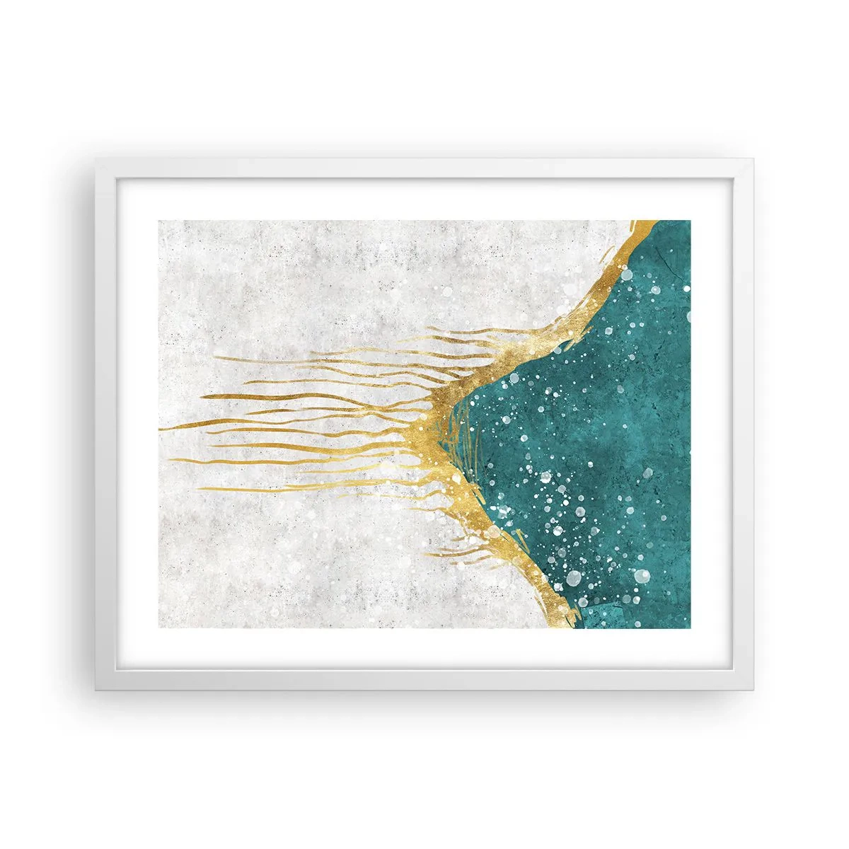 Plakat w białej ramie - Złoty przypływ - 50x40 cm