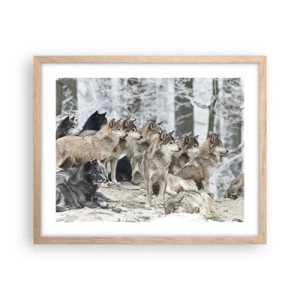 Plakat w ramie jasny dąb - Rodzina i przyjaciele - 50x40 cm