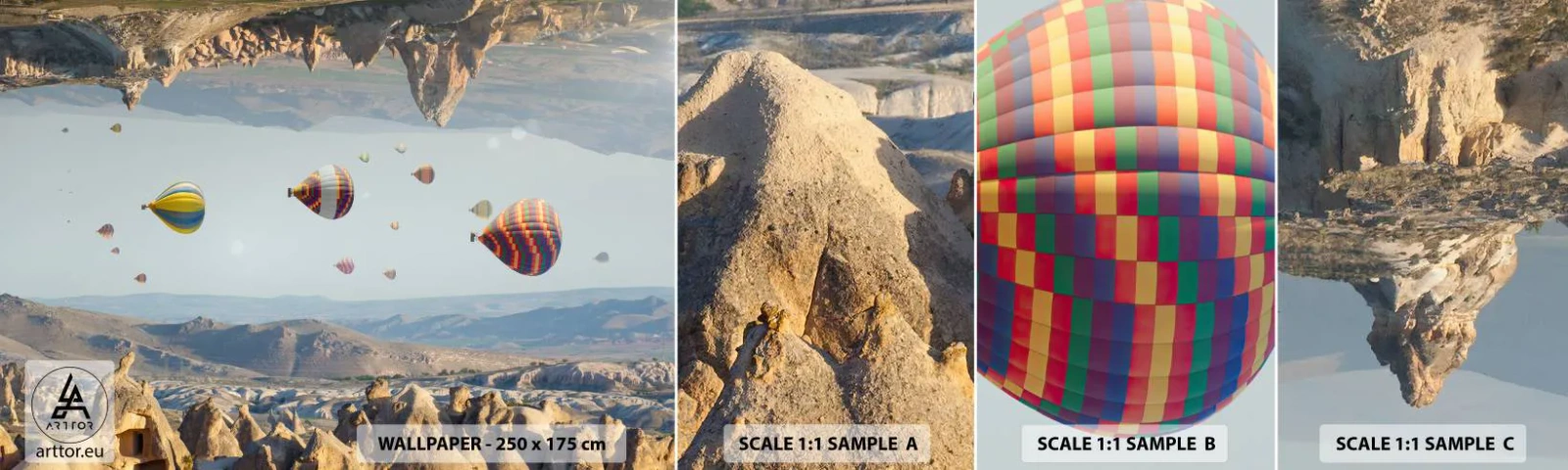 Fototapeta Próbka Samoprzylepna Deluxe Sticker - Tu wszystko jest możliwe - Abstrakcja, Balony, Krajobraz - 100x30 cm