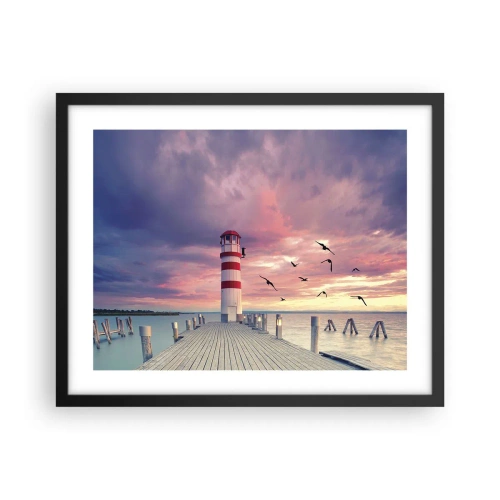 Plakat w czarnej ramie - Pora do portu - 50x40 cm