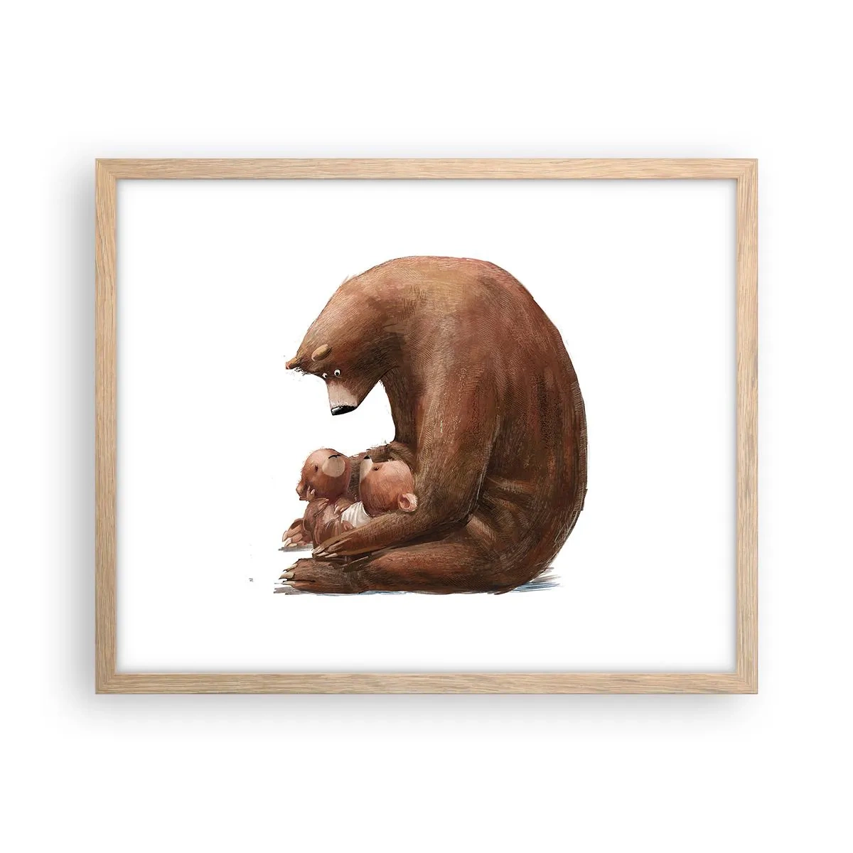 Plakat w ramie jasny dąb - Słodkich snów, dzieciaki - 50x40 cm