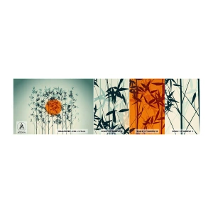 Fototapeta Próbka Samoprzylepna Deluxe Sticker - Japońskie słońce - Abstrakcja, Grafika, Egzotyka - 100x30 cm