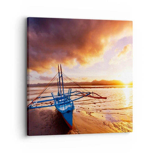 Obraz na płótnie - Po całym dniu wyciągnąć się na piasku - 30x30 cm