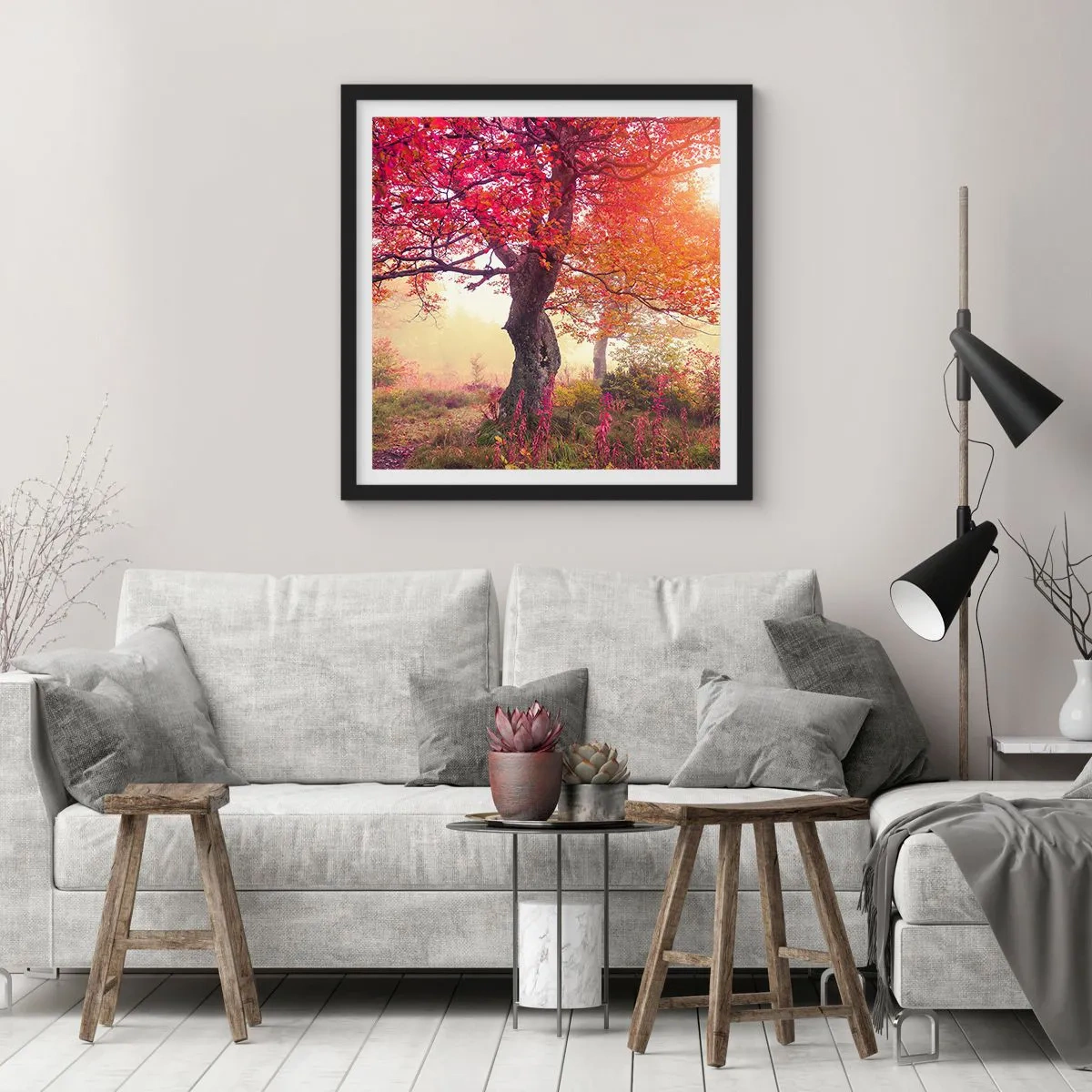 Plakat w czarnej ramie - Szał rozkwitu - 30x30 cm