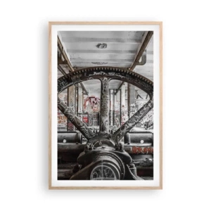 Plakat w ramie jasny dąb - Sekretne życie fabryki - 61x91 cm