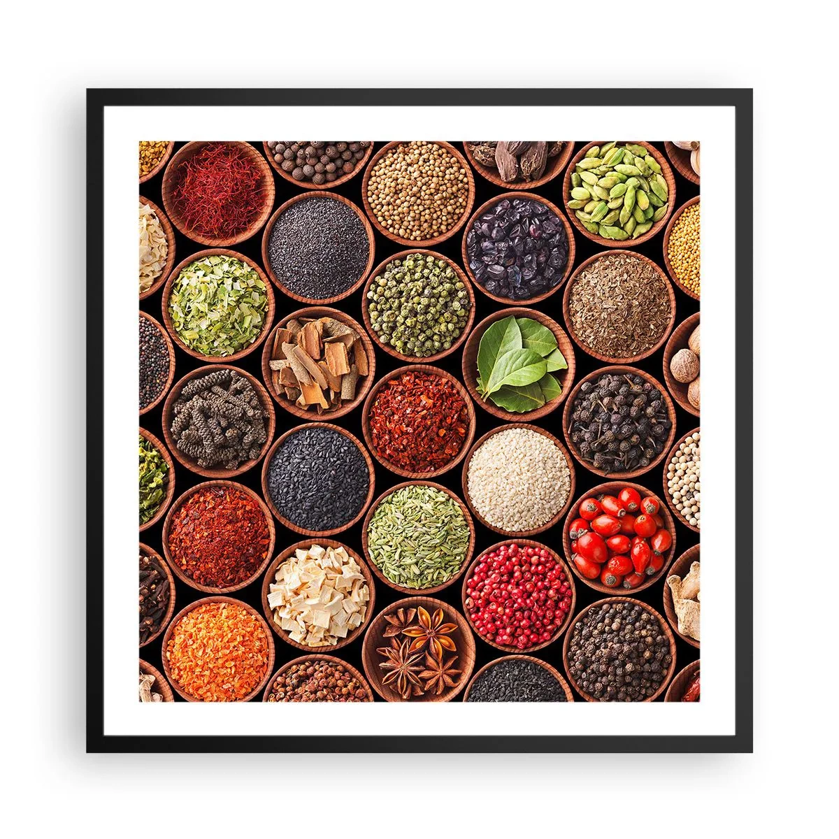 Plakat w czarnej ramie - Wszystkie smaki świata - 60x60 cm
