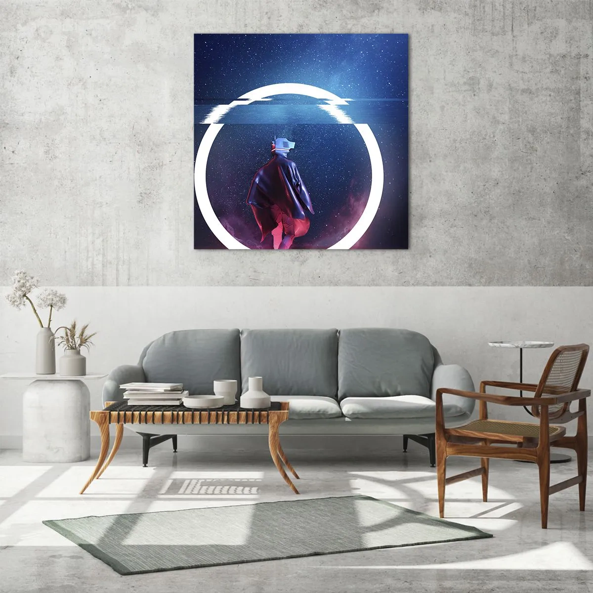 Obraz na szkle - Między światami - 70x70 cm