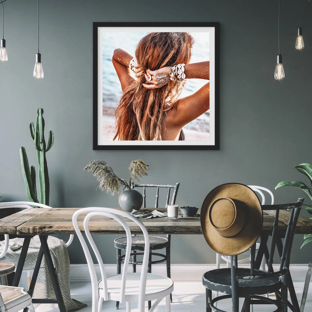 Plakat w czarnej ramie - Siostra wody i słońca - 40x40 cm