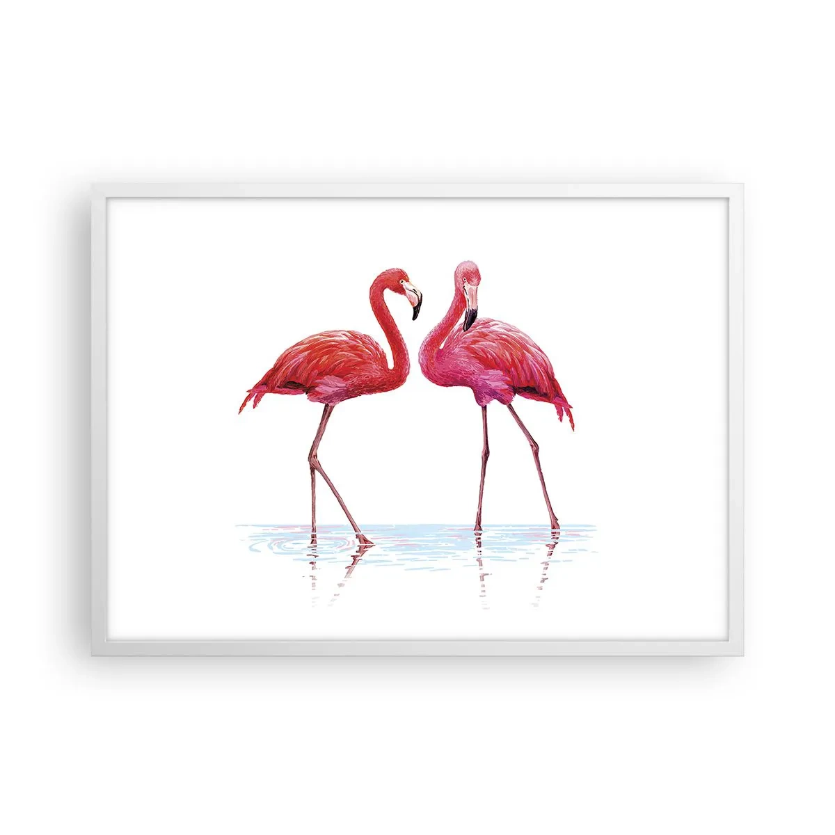 Plakat w białej ramie - Różowe randez-vous - 70x50 cm