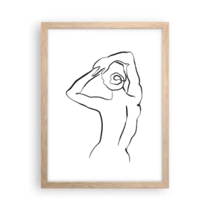 Plakat w ramie jasny dąb - Akt o poranku - 30x40 cm