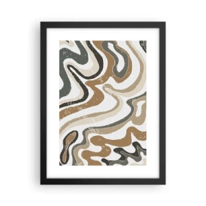 Plakat w czarnej ramie - Meandry barw ziemi - 30x40 cm