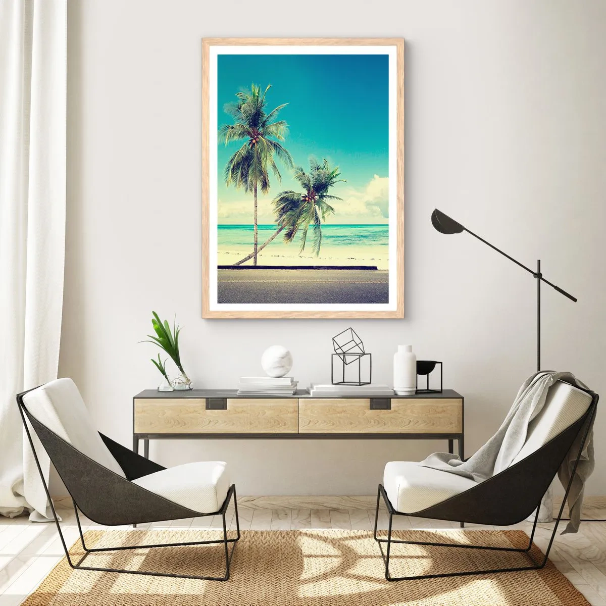Plakat w ramie jasny dąb - Wakacje czas zacząć - 70x100 cm